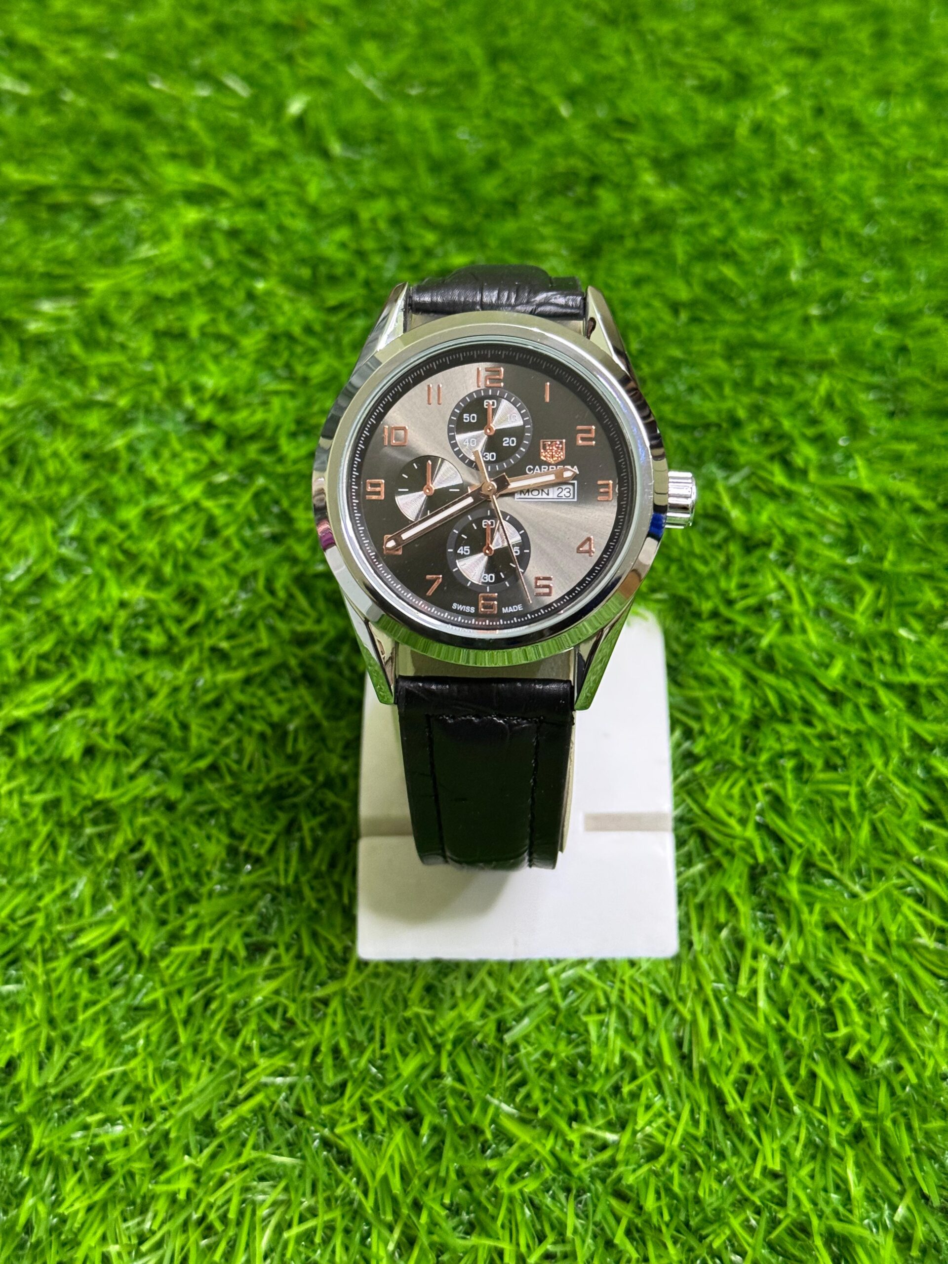 TAG Heuer Carrera Day-Date Watch – Leather Strap Edition - Image 3