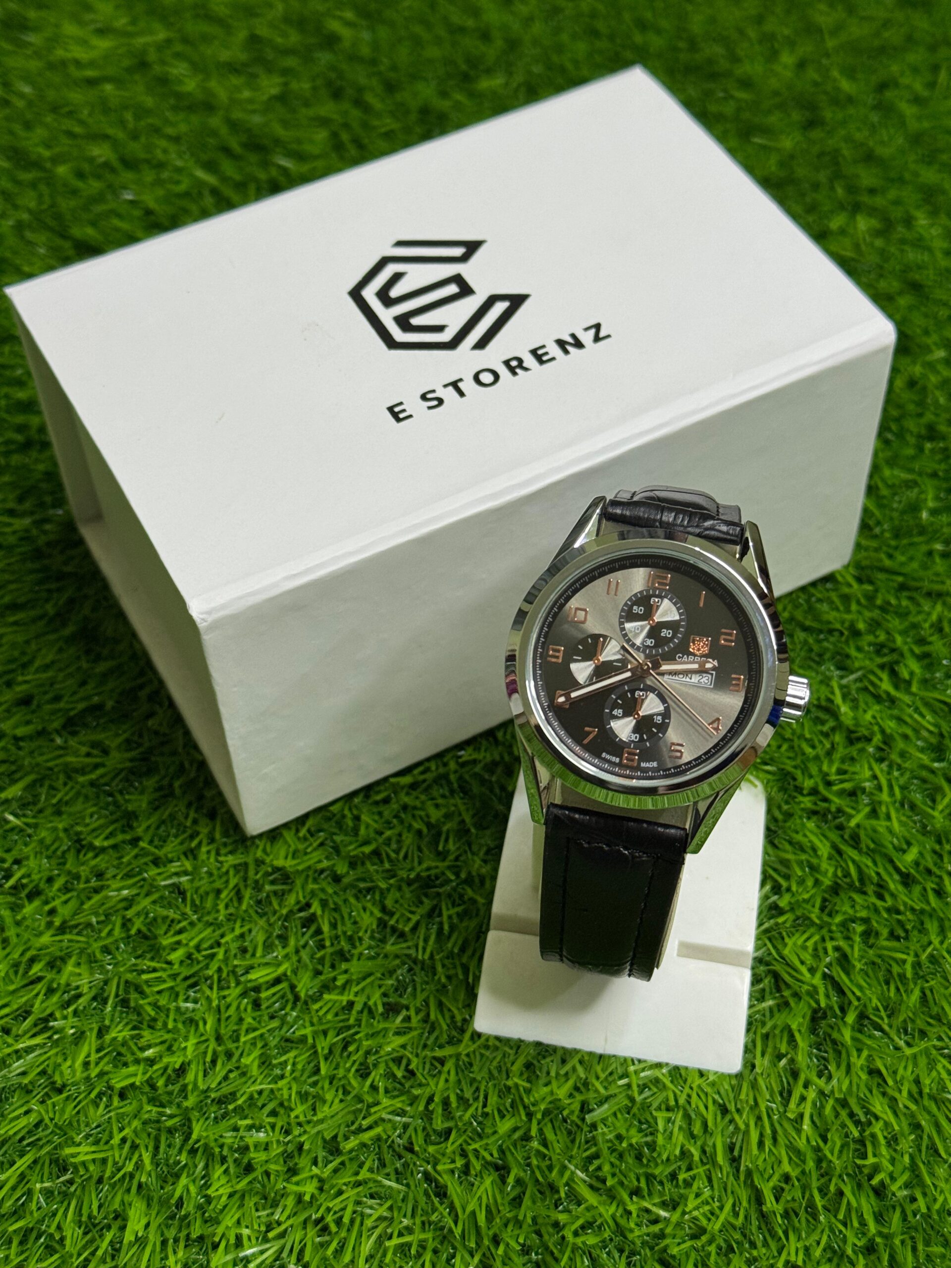 TAG Heuer Carrera Day-Date Watch – Leather Strap Edition - Image 4