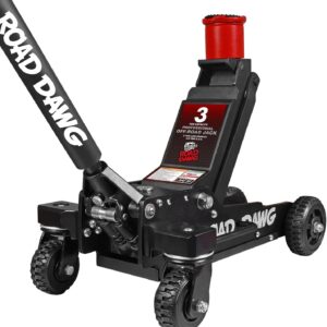 ROAD DAWG 3 Ton Big Wheel Off-Road Jack, Professional Aluminum and Steel Racing Floor Jack with Dual Pistons Quick Lift Pump, Lift for Trucks, SUVs, ATVs Off road Vehicles,6000lb Capacity, AT830006XDL