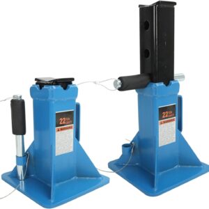 22 Ton (44,000 lbs) Jack Stands (1 Pair), Heavy Duty Pin Type Professional Car Jack Stand with Lock,Wide Base Safety Design for Supporting Trucks, Trailers and Equipment,Blue