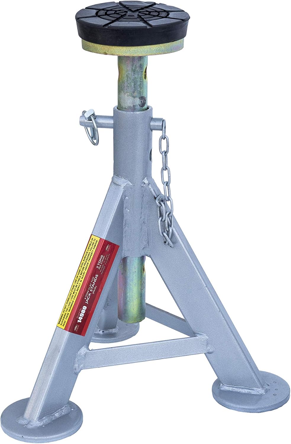 AME INTL 14980 Flat Top Jack Stand with Rubber Cushion (3 Ton 1 Pair),Silver - Image 3