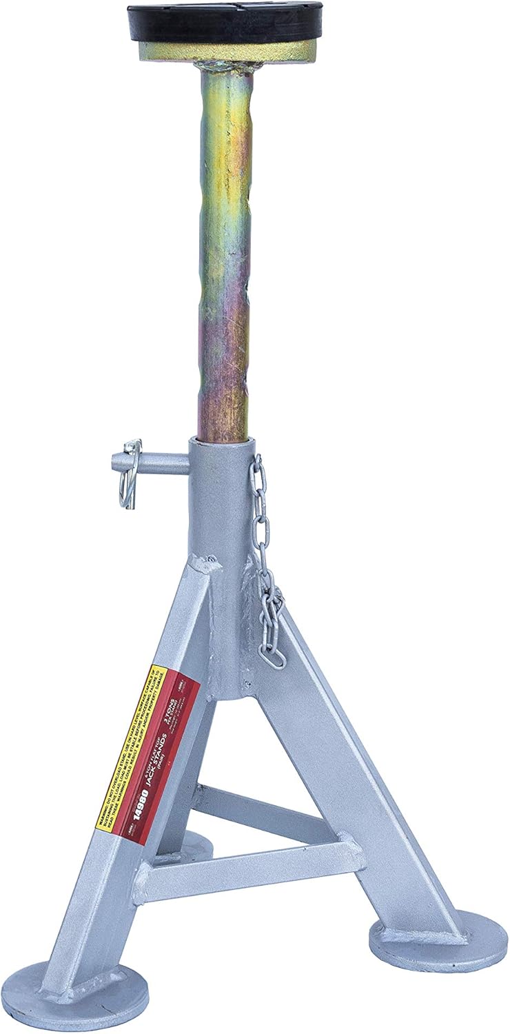 AME INTL 14980 Flat Top Jack Stand with Rubber Cushion (3 Ton 1 Pair),Silver - Image 2