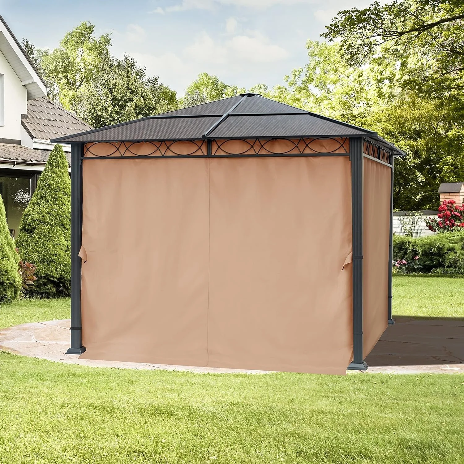 3×3,65m Tuinpaviljoen grey Polycarbonaat platen Gazebo Tuin, Patio Tenten, Paviljoententen, Trouwpaviljoen - Image 5